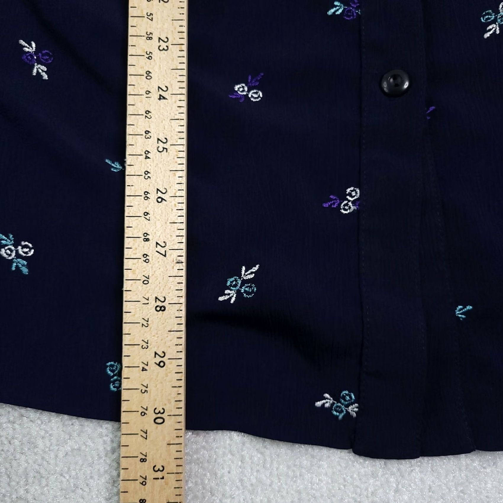 GRAFF VINTAGE Graff Blouse Women's 1X Blue Floral Polyester USA Made 90s Size XL / US 12-14 / IT 48-50 - 6 Thumbnail