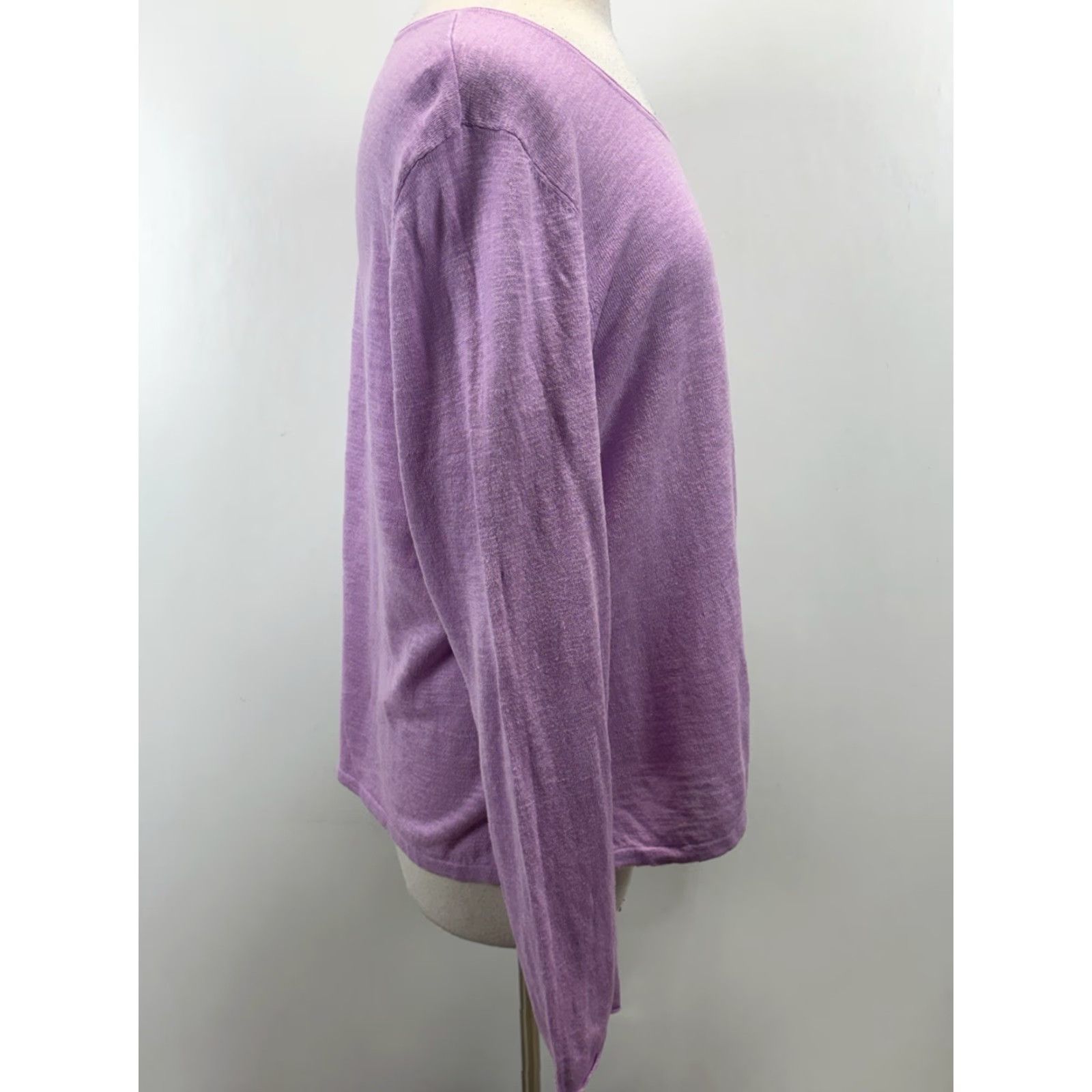 J. Jill J. Jill Women’s Sweater X-Large Linen Blend Lavender Coastal Slouchy Breathable Size XL / US 12-14 / IT 48-50 - 4 Thumbnail