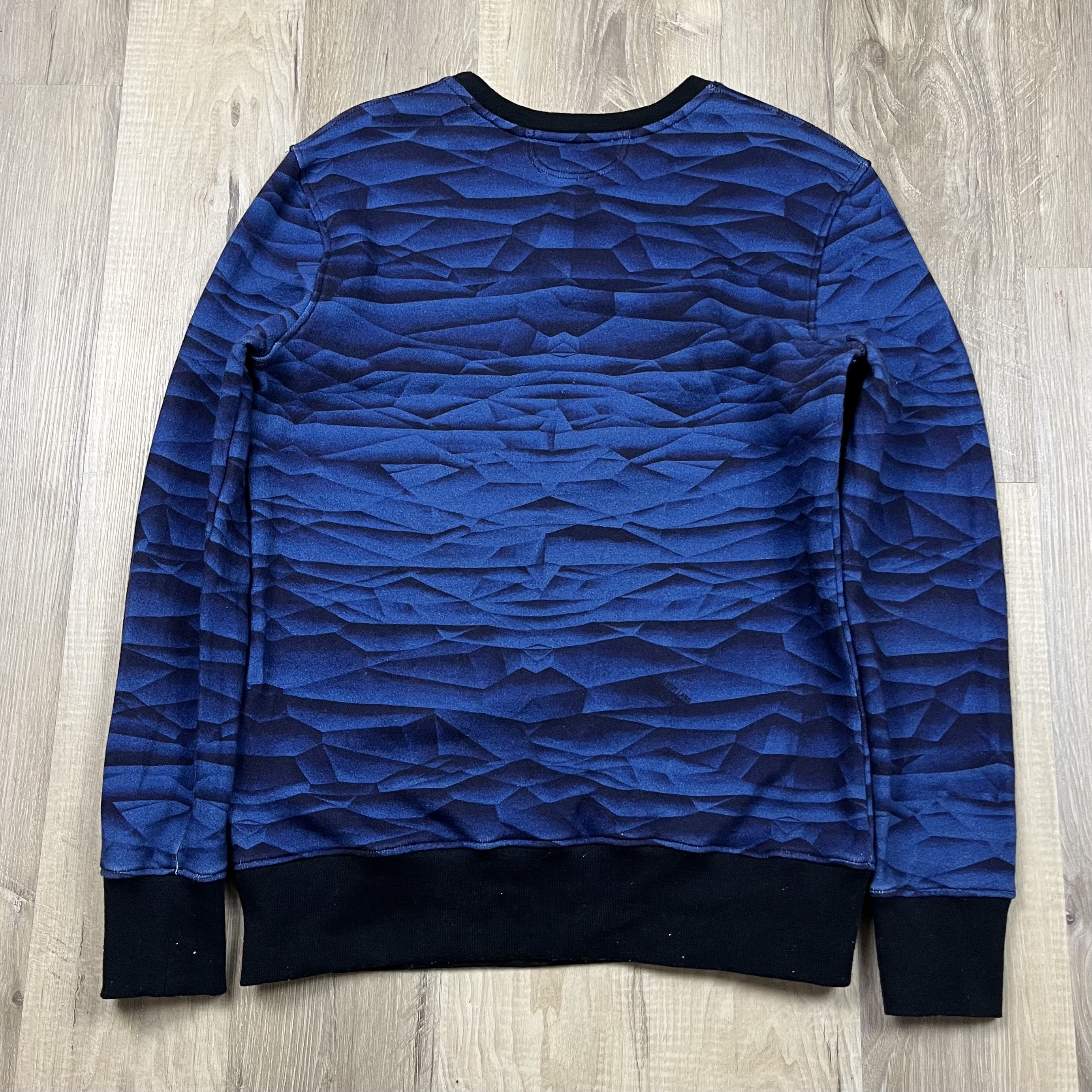 Helmut Lang Helmut Lang Wave Graphic Knit Crewneck Sweatshirt Navy Blue Size US M / EU 48-50 / 2 - 2 Thumbnail