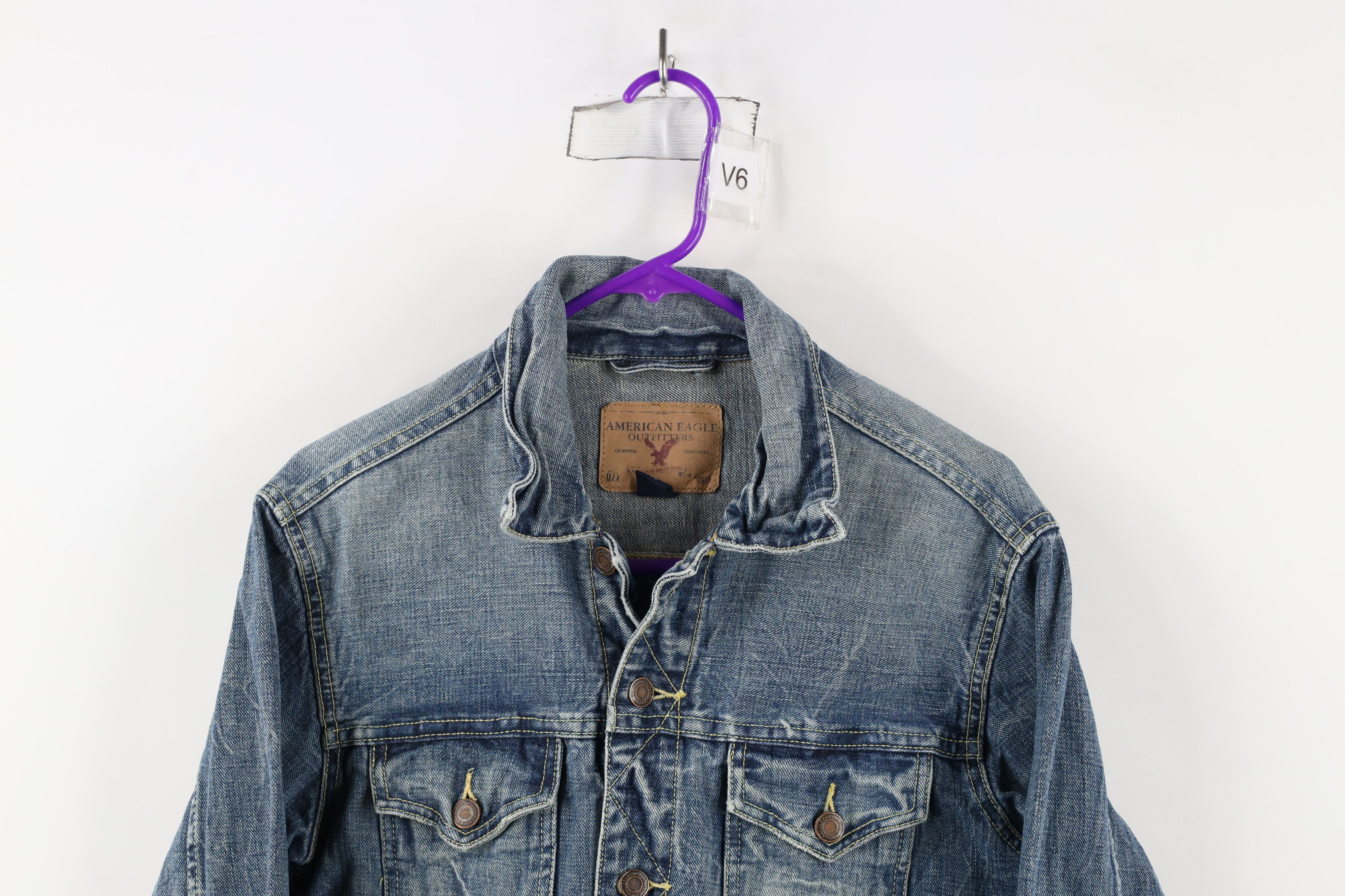 American Eagle Outfitters × Vintage Vintage Y2K American Eagle Outfitters Jean Trucker Jacket Size US S / EU 44-46 / 1 - 2 Thumbnail