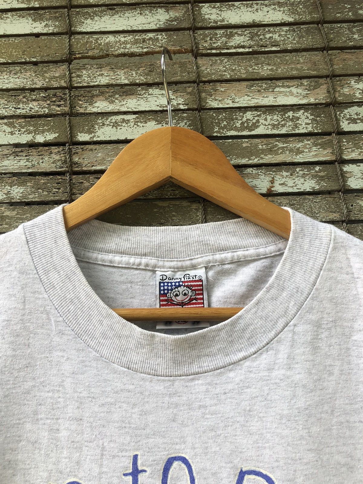Vintage Vintage 90s Danny First Mirror Cap Jeans Design Tee Size US XL / EU 56 / 4 - 5 Thumbnail
