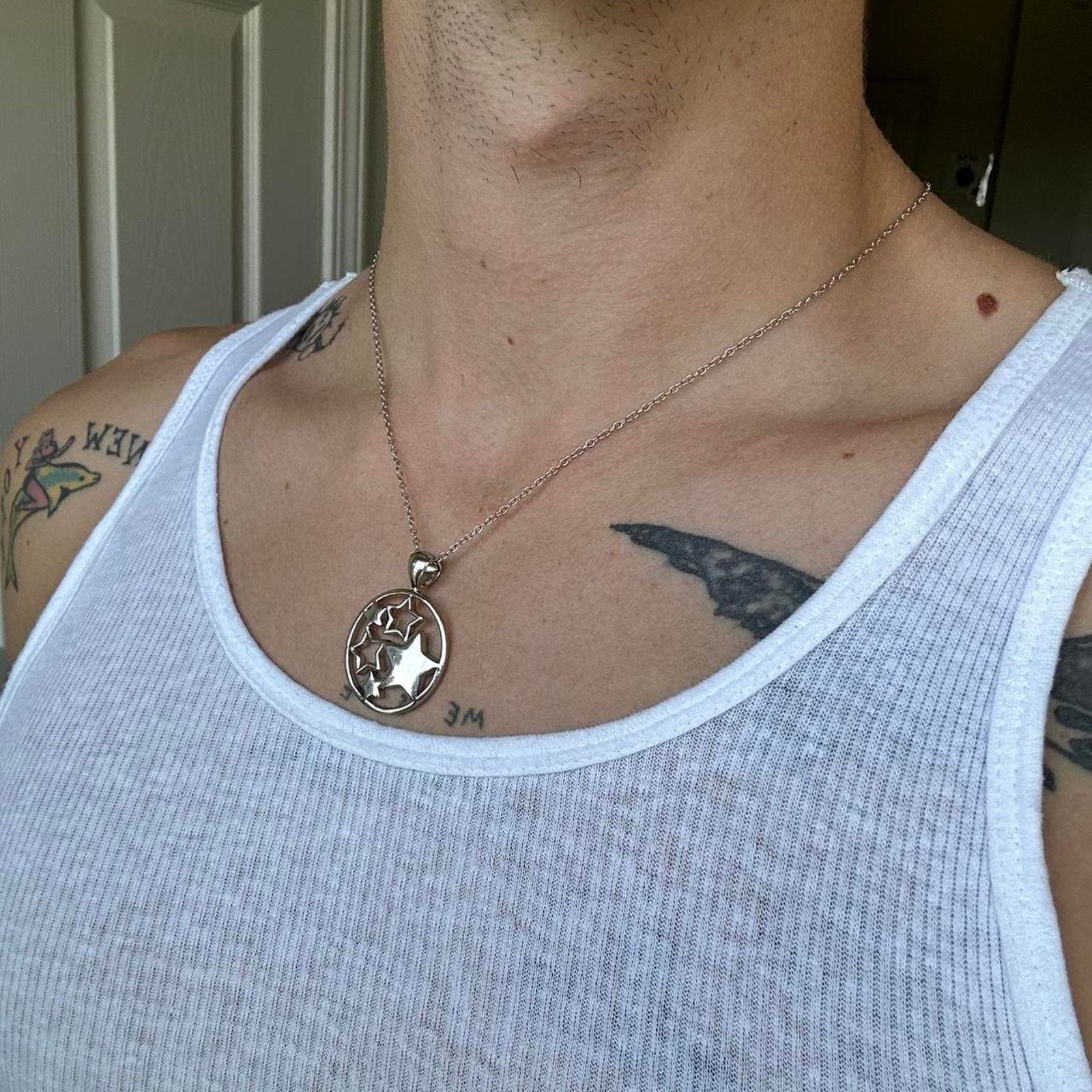 Jewelry Vintage 00s Y2K Silver Chunky Star Charm Pendant Neclace Size ONE SIZE - 6 Thumbnail