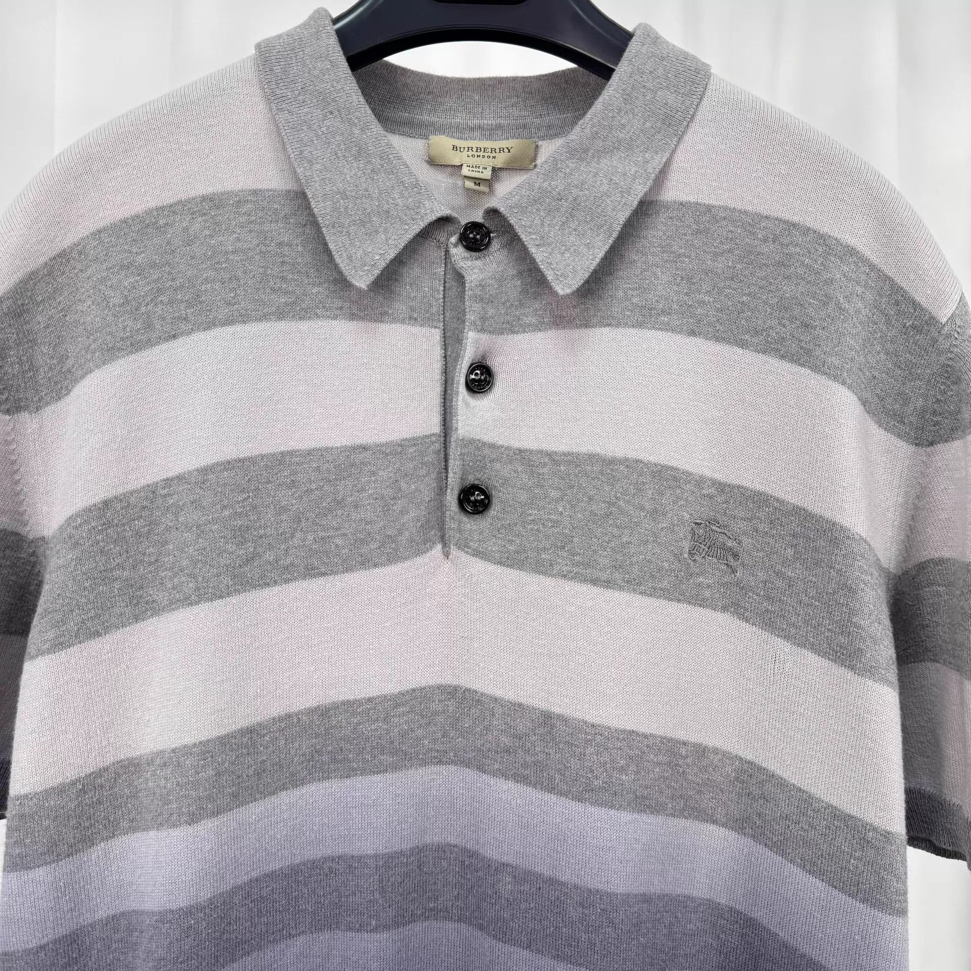 Burberry Burberry Embroidered Eq Gradient Knit Polo M 98 New Size US M / EU 48-50 / 2 - 3 Thumbnail