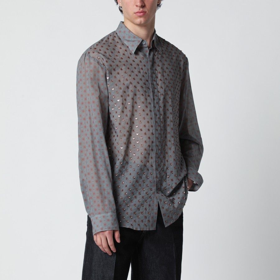 Dries Van Noten o1d2blof0226 Button Shirt in Grey Size US S / EU 44-46 / 1 - 1 Thumbnail
