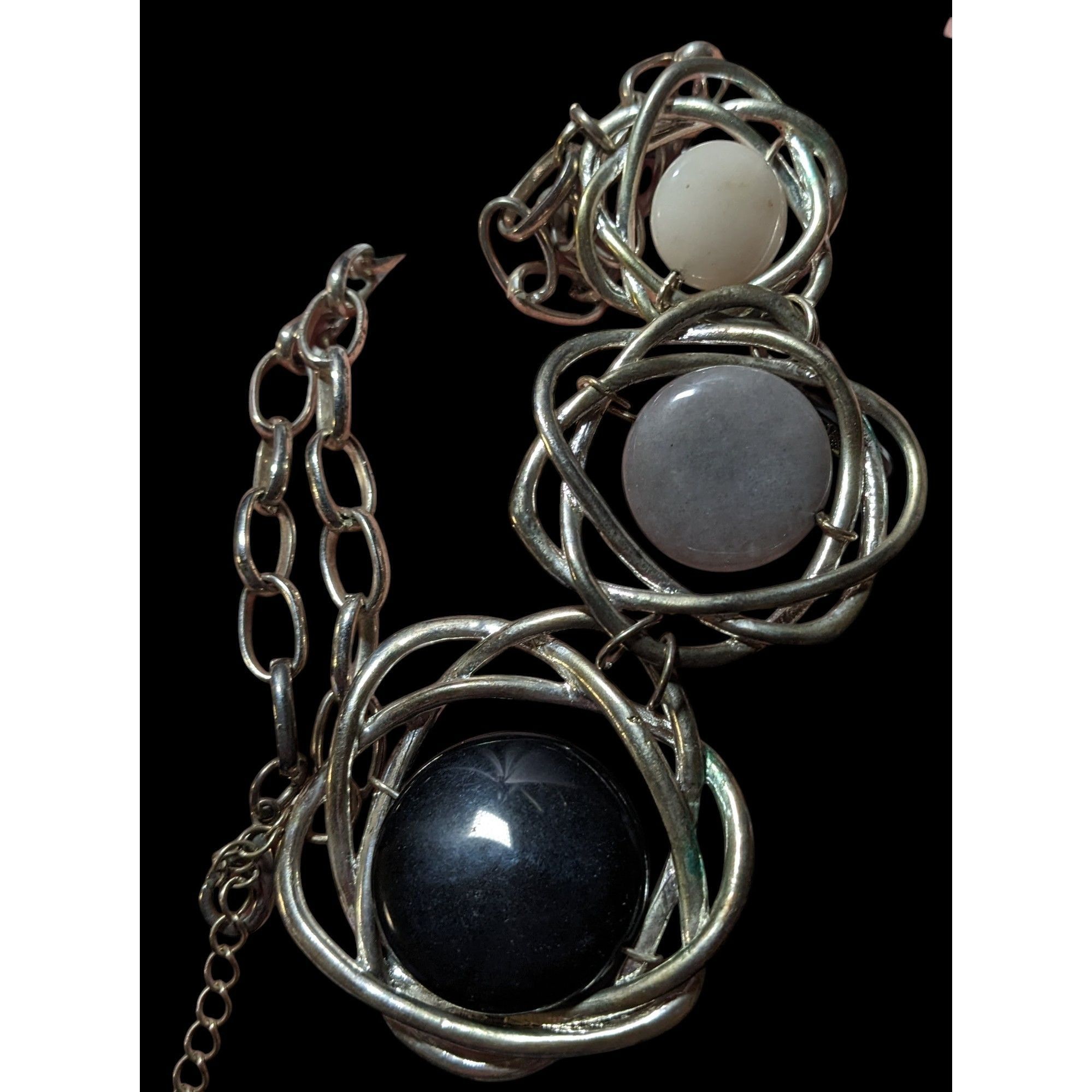 Other Graduating Grey Scale Gemstone Knot Pendant Necklace Size ONE SIZE - 3 Thumbnail