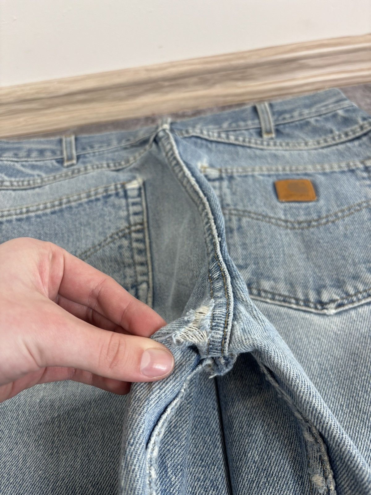 Carhartt Vintage Carhartt Faded Light Blue Denim Jeans B17 DST Size US 33 - 8 Thumbnail
