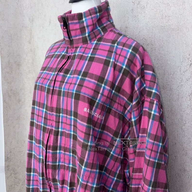 Balenciaga Balenciaga Pink Tartan Jacket Size XS / US 0-2 / IT 36-38 - 2 Thumbnail