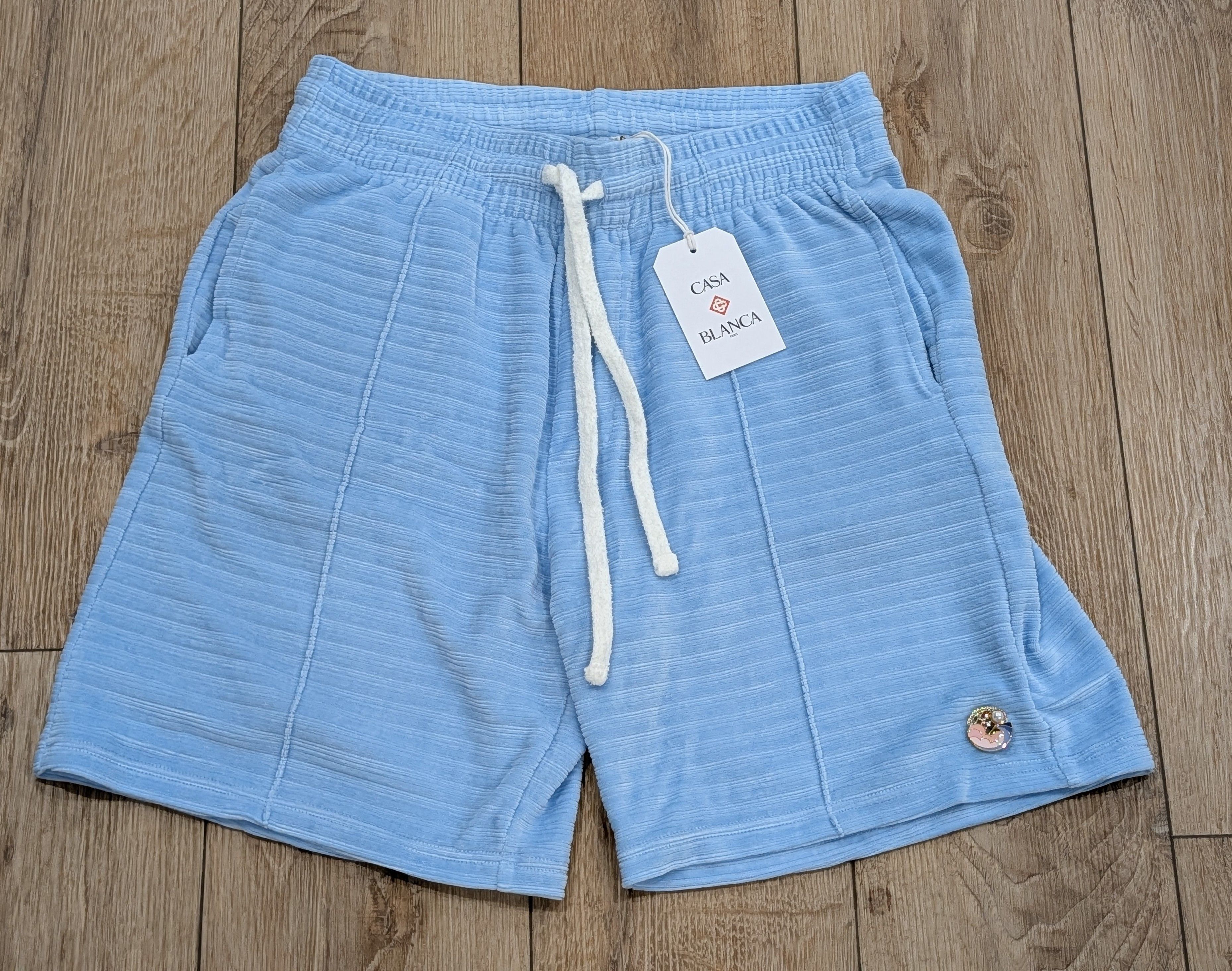 Casablanca Casablanca Pintuck Velour Shorts Light Blue Large Size US 34 / EU 50 - 1 Thumbnail