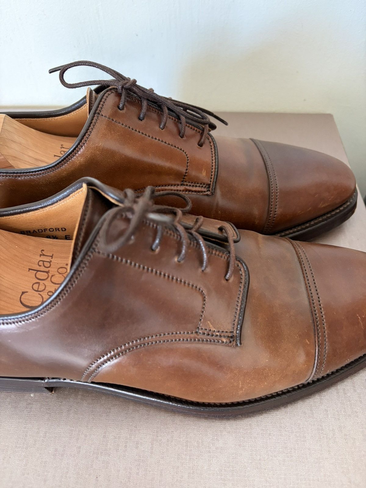 Crockett & Jones Crockett & Jones Bradford Derby Dark Brown Cordovan Size US 8.5 / EU 41-42 - 3 Thumbnail