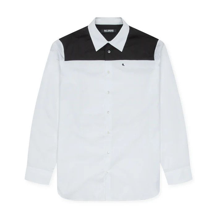 Raf Simons o1y0325 Oversize Shirt in White/Black Size US M / EU 48-50 / 2 - 1 Thumbnail