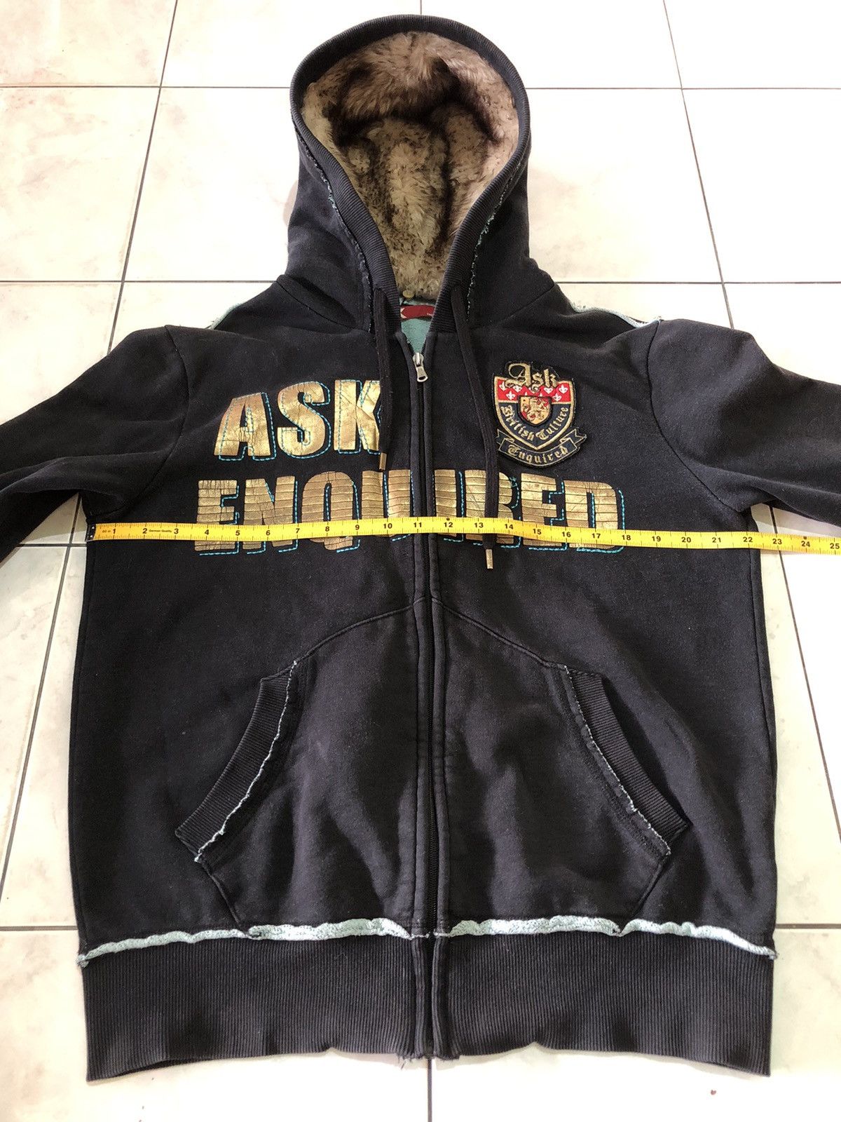 Japanese Brand Ask Enquired British Culture Removeable Fur Hoodie Style Size US L / EU 52-54 / 3 - 18 Thumbnail