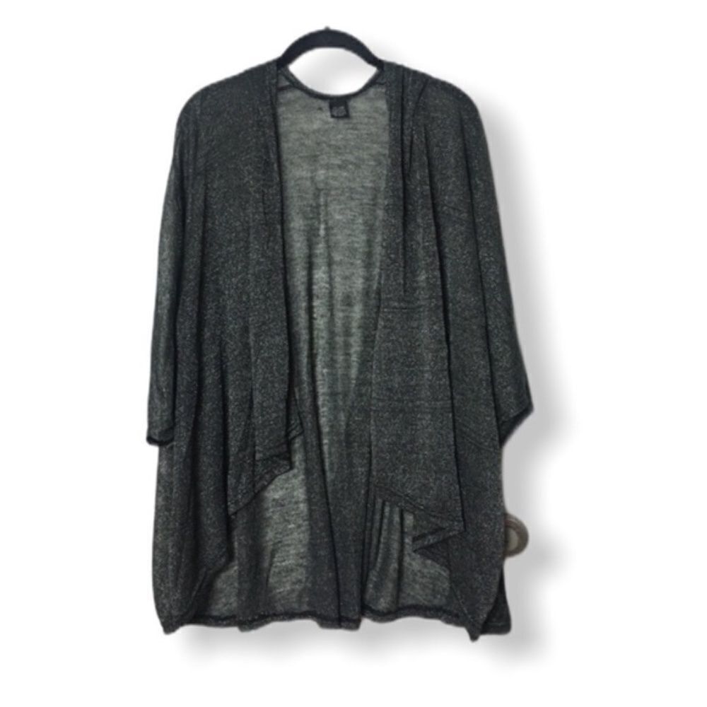 Other Lightweight Gray Shimmer Open Front Coverup Cardigan | One S Size ONE SIZE - 2 Thumbnail