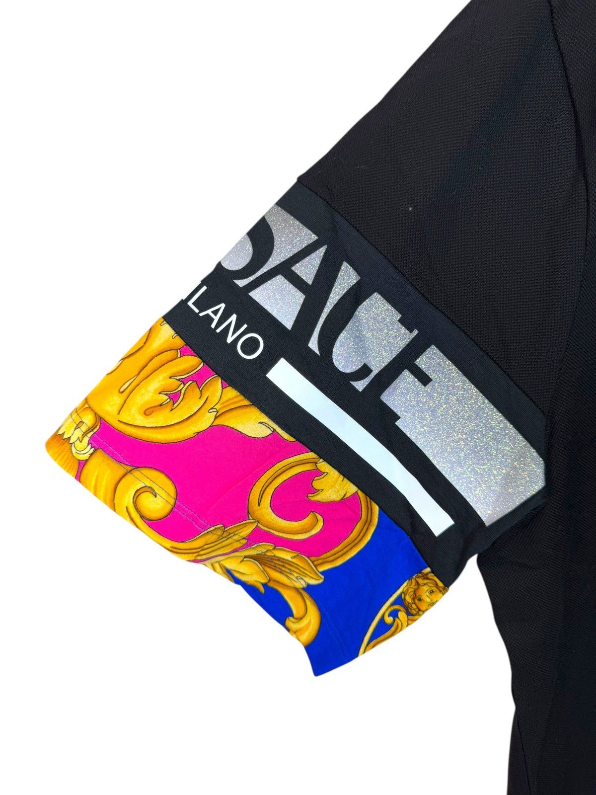 Versace Versace Black Polo Baroque Logo Sleeves Size M Italy Size US M / EU 48-50 / 2 - 5 Thumbnail