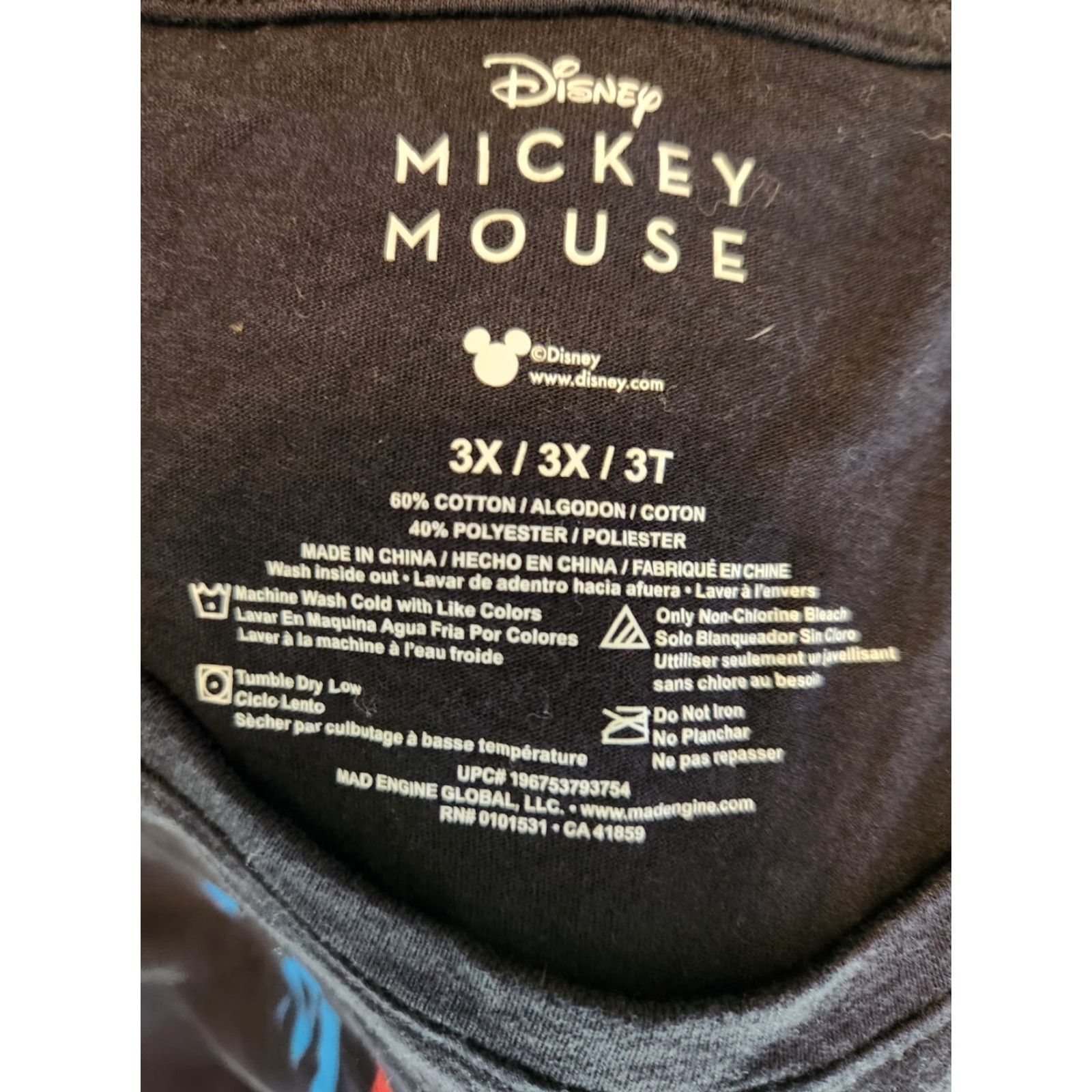Disney Disney Mickey & Friends Black Short Sleeve T-Shirt 3X Plus Women’s Shirt Casual Crew Neck" Size XXL / US 16-18 / IT 52-54 - 2 Thumbnail