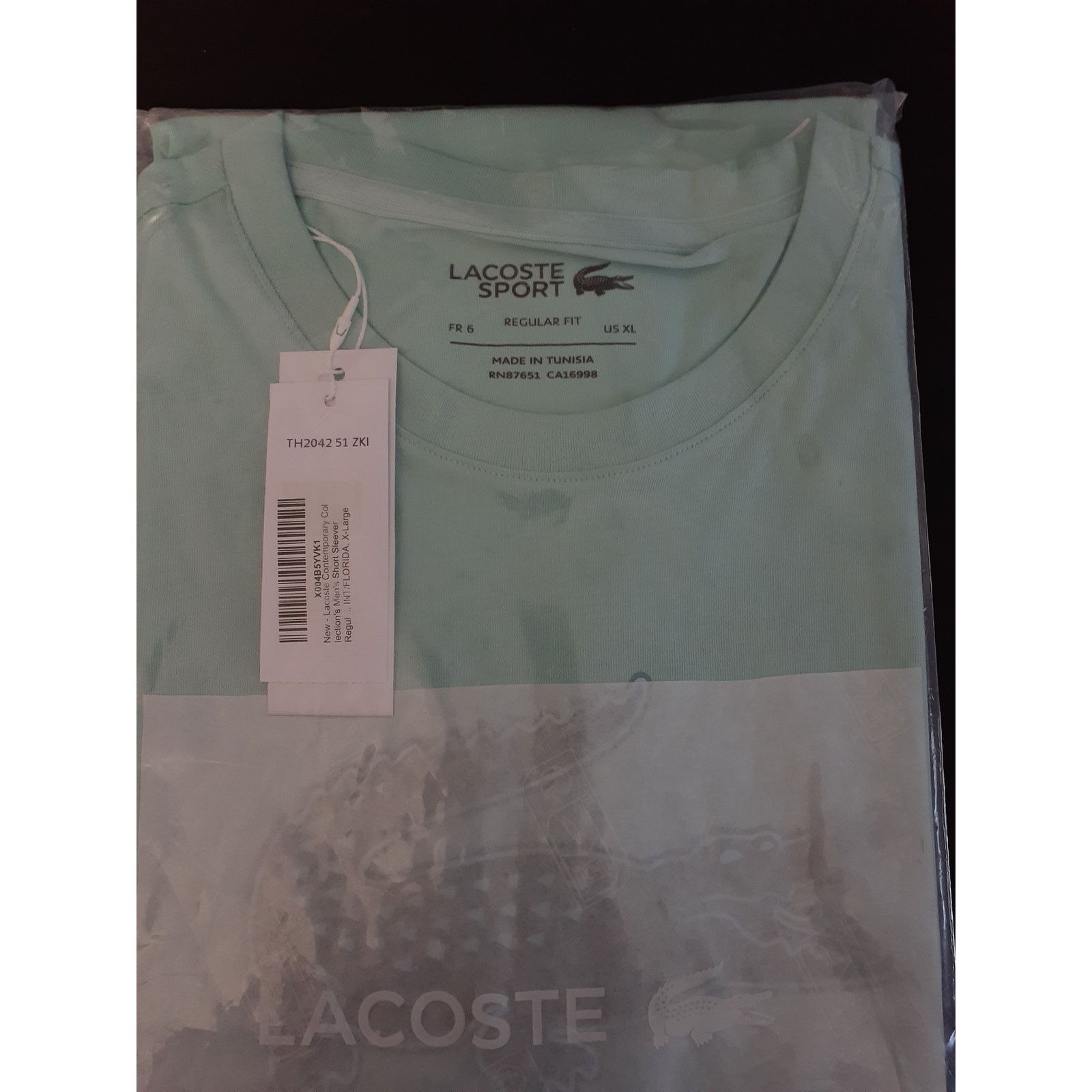 Lacoste Lacoste Men's Regular-fit Ultra Dry Graphic T-Shirt Mint XL Size US XL / EU 56 / 4 - 2 Thumbnail