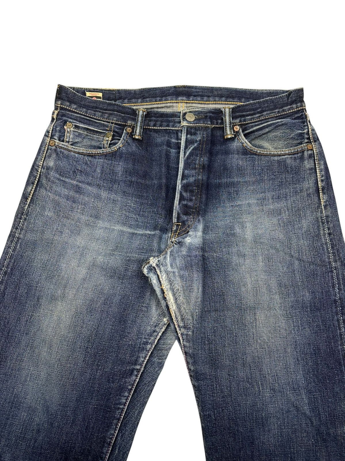 Momotaro Jeans Momotaro Selvedge Distressed Blue Denim Jeans Size US 34 / EU 50 - 8 Thumbnail