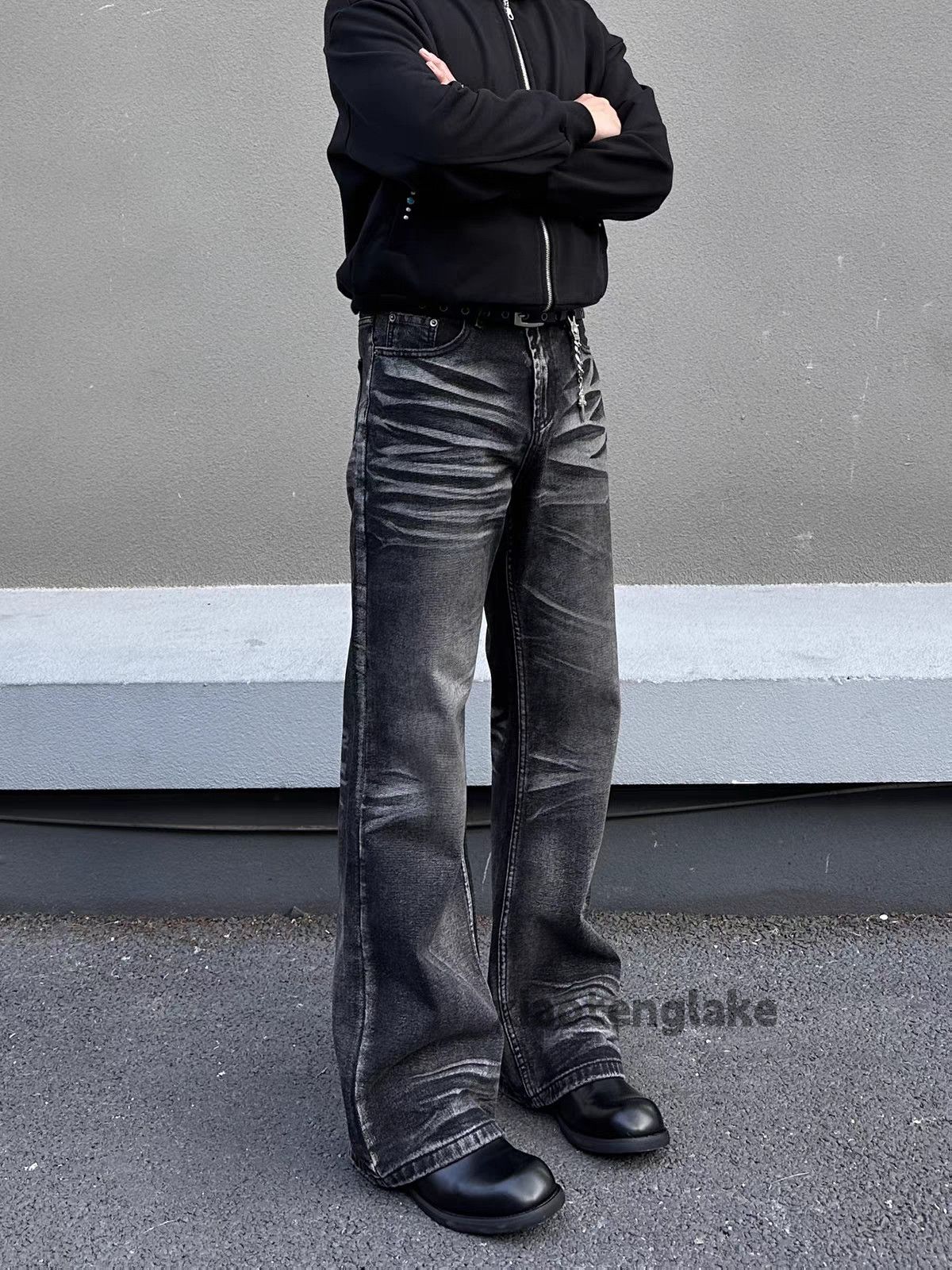 Jean × Streetwear Black Opium Baggy Flare jeans | Grailed