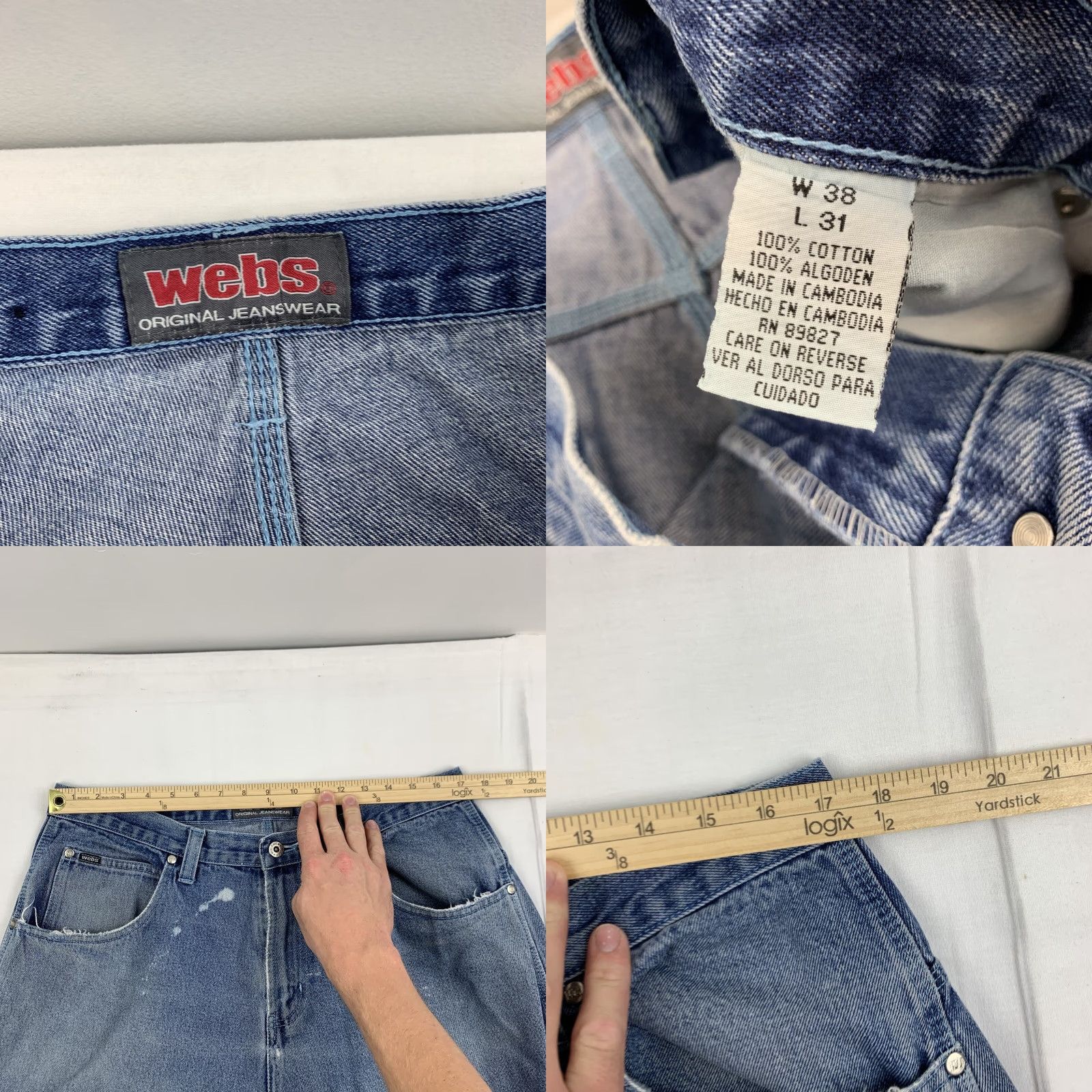 Vintage Vintage Webs Baggy Fit Jeans Adult 38x31 Blue Straight Leg Streetwear Grunge Y2K Size US 38 / EU 54 - 8 Thumbnail