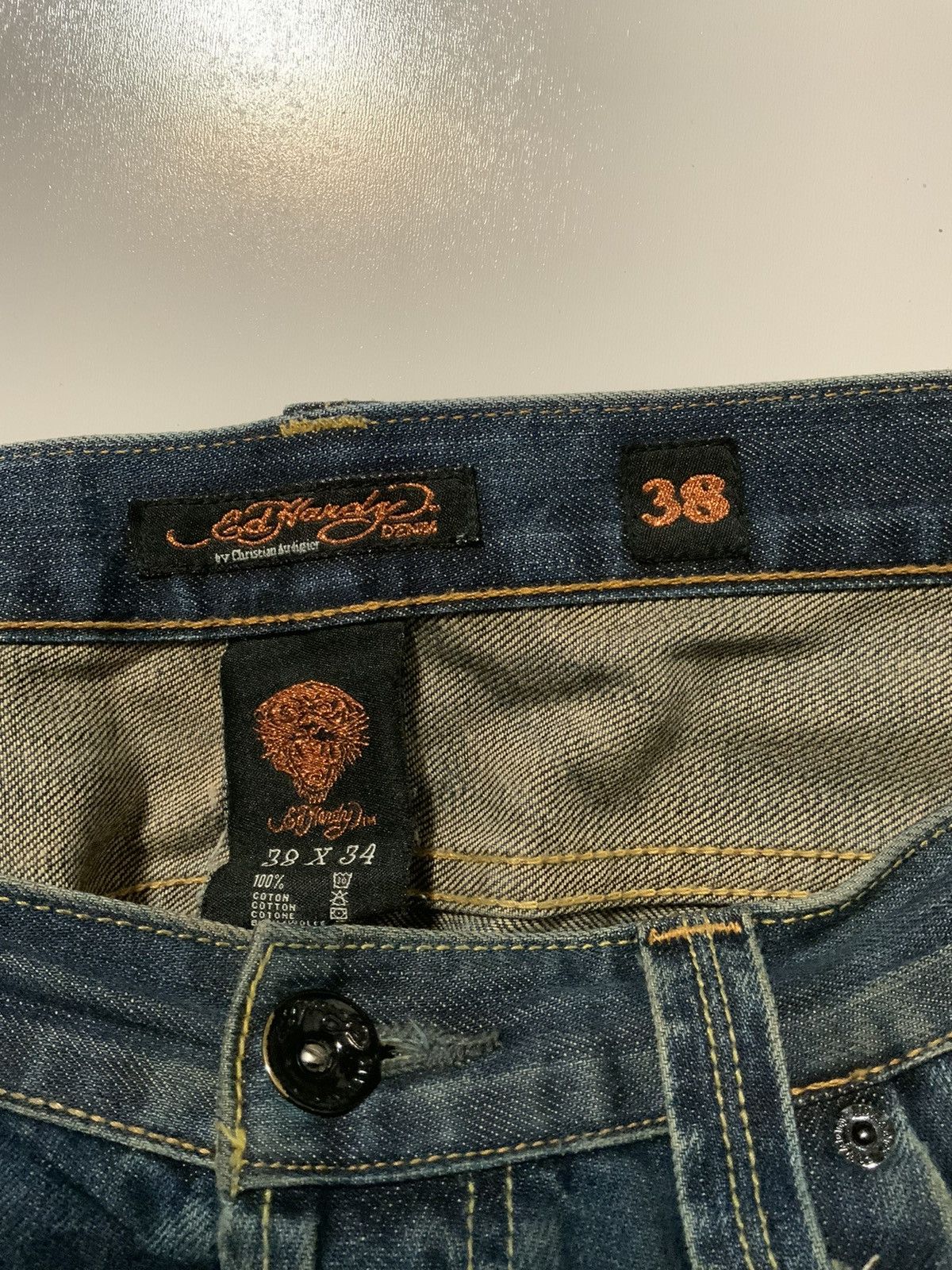Ed Hardy Y2K Ed Hardy Audigier 2009 Button Fly Baggy Denim Jeans Size US 38 / EU 54 - 7 Thumbnail