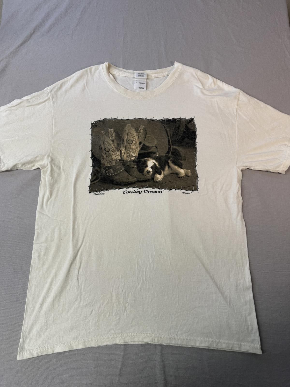 Gildan Cowboy Dreams T-shirt Puppy Prairie Song RDawson Tee - L Size US L / EU 52-54 / 3 - 1 Thumbnail