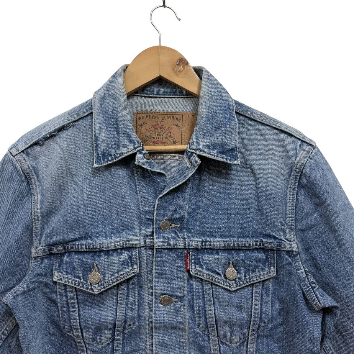 HOLLYWOOD RANCH MARKET Vintage 90s Hollywood Ranch Market Denim Jacket Distressed Size US M / EU 48-50 / 2 - 3 Thumbnail