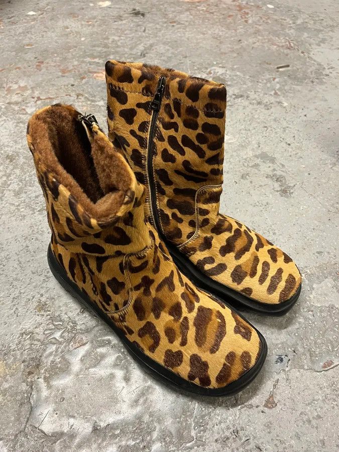 Prada FW1999 Prada Leopard Pony Hair Leather Vibram Boots Size US 6 / IT 36 - 6 Thumbnail