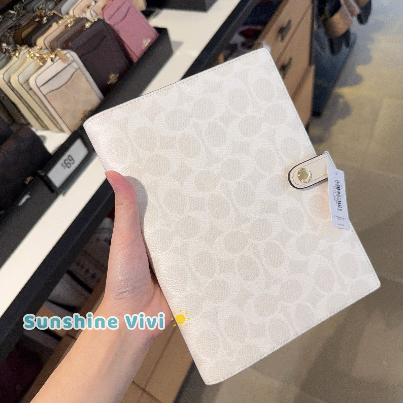 Coach NWT Coach Notebook In Signature Canvas CZ198, White/Chalk Size ONE SIZE - 5 Thumbnail
