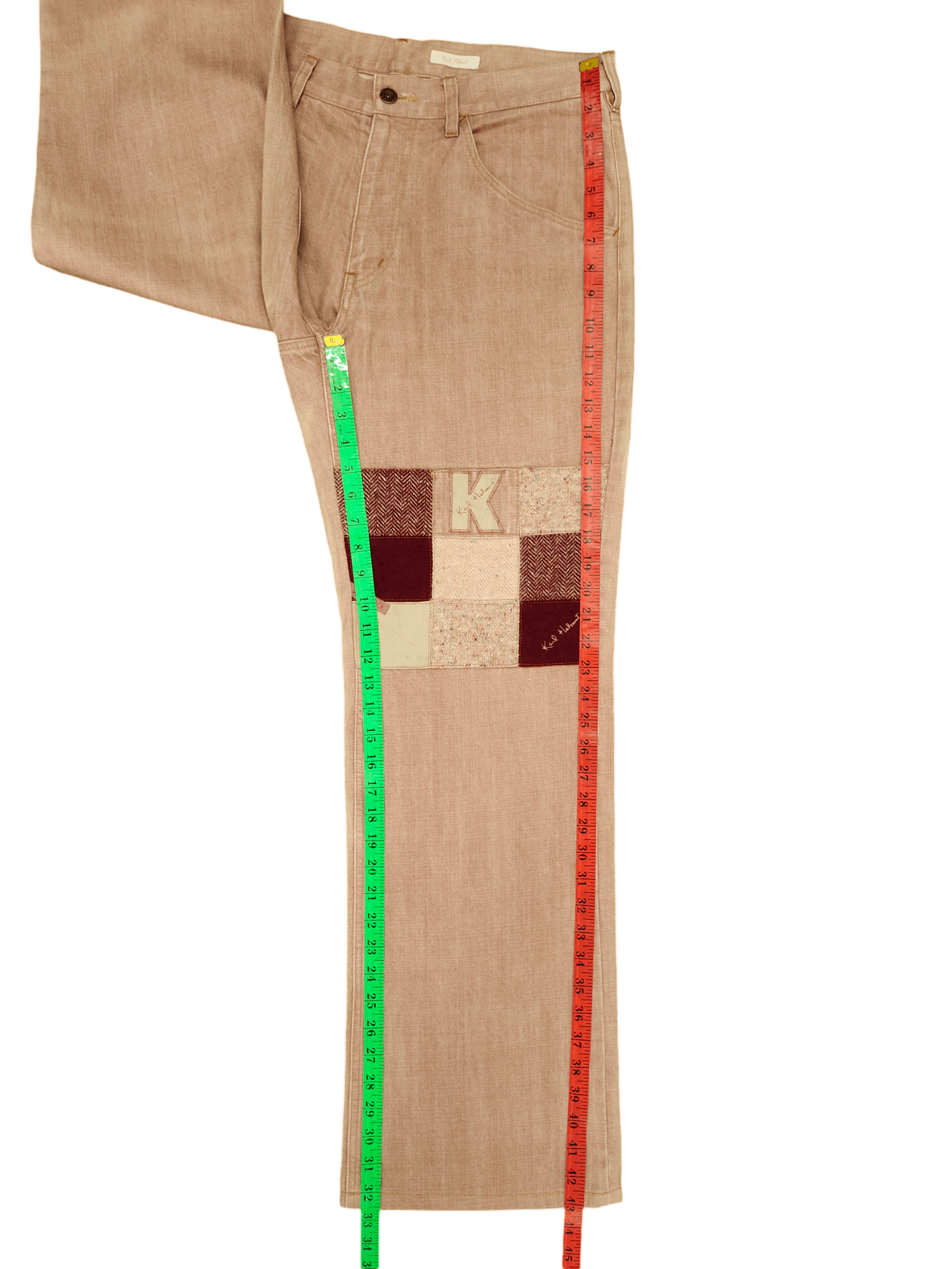 Karl Helmut 1990s Karl Helmut Heringbone Tweed Patchwork Denim Jeans Size US 33 - 10 Thumbnail