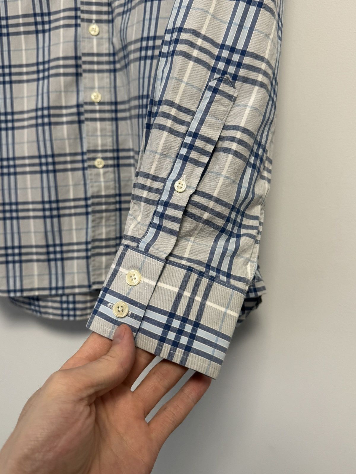 Burberry Vintage Burberry Nova Check Long Sleeve Blue Shirt Size US L / EU 52-54 / 3 - 8 Thumbnail