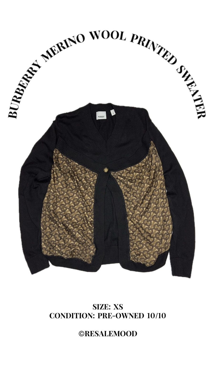 Burberry Burberry Merino Wool Printed Sweater Size XS / US 0-2 / IT 36-38 - 1 Thumbnail