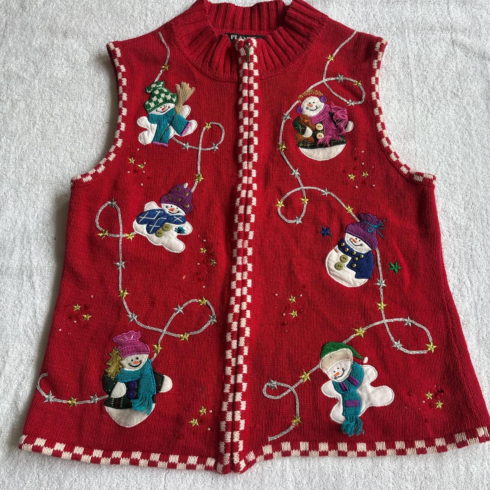 Other vintage snowman red christmas sweater vest Size M / US 6-8 / IT 42-44 - 1 Thumbnail