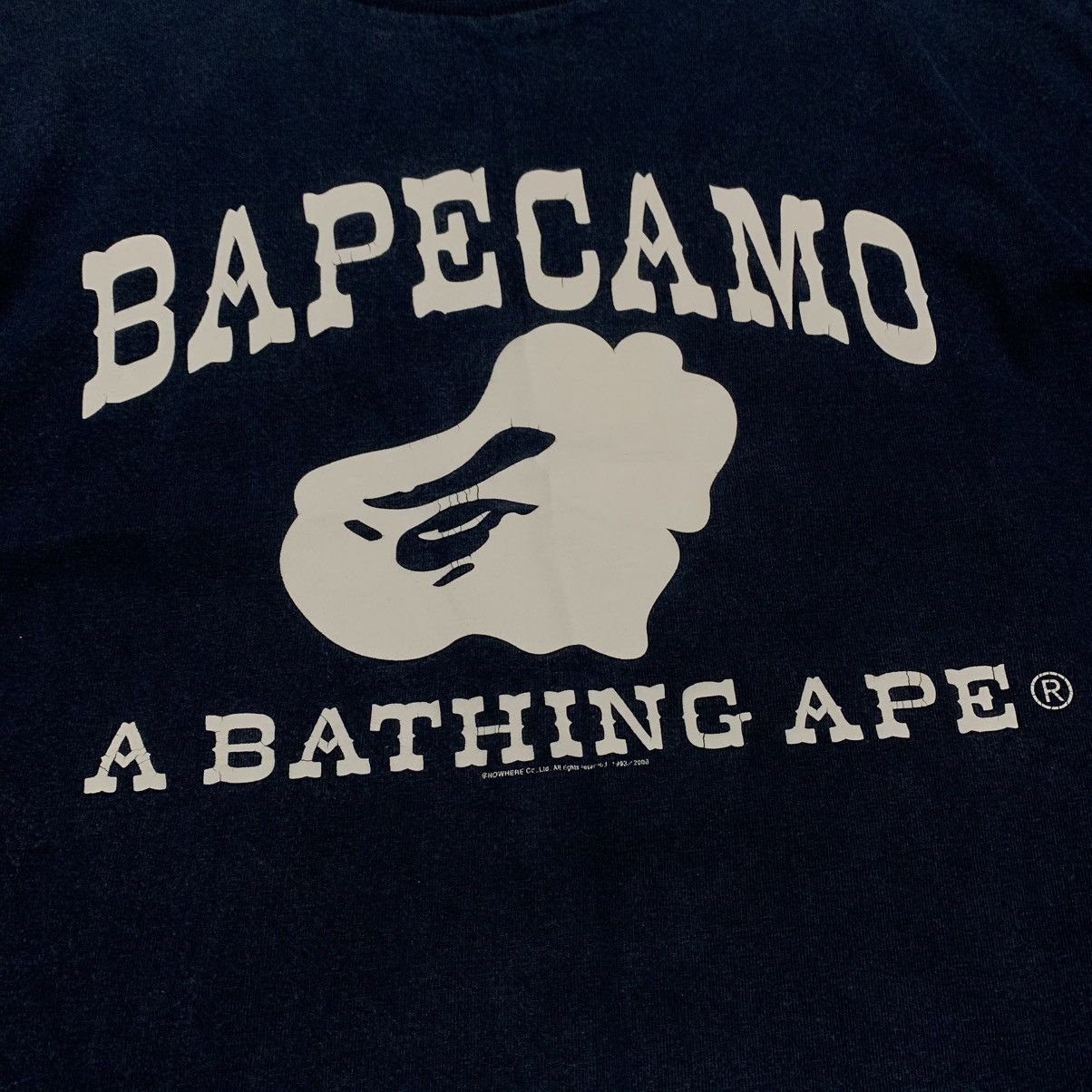 Bape Bape Large Bape Camo By Bathing Ape Navy Blue Tee 2008 Size US L / EU 52-54 / 3 - 3 Thumbnail