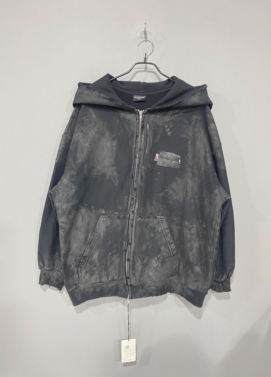 Balenciaga Balenciaga Washed Zipper Hoodie Size US XL / EU 56 / 4 - 1 Thumbnail