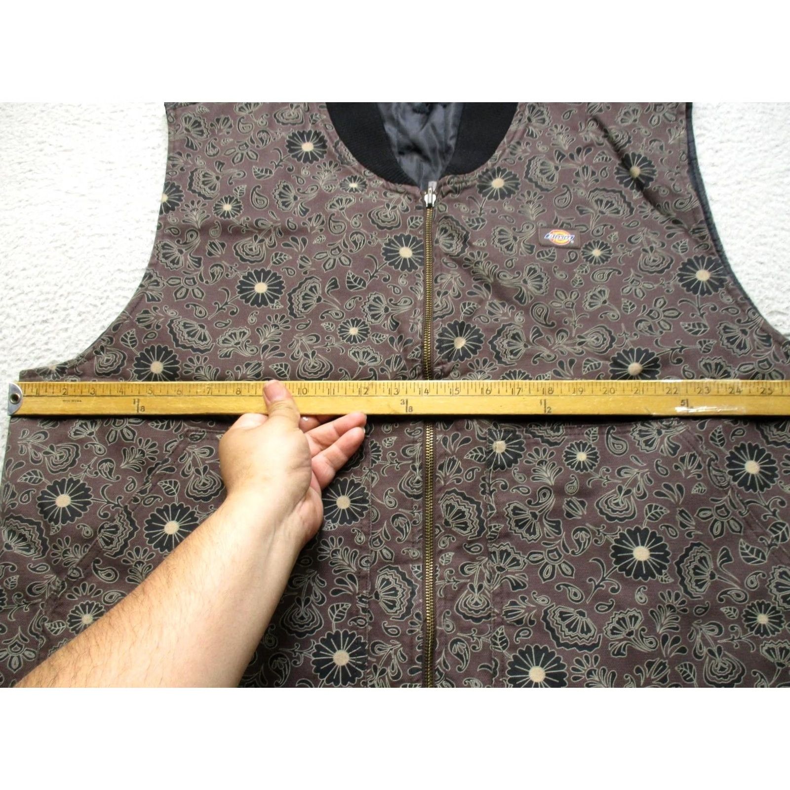 Dickies Dickies Vest Mens 2XL Brown Floral Canvas Quilted Full Zip Workwear Padded Size US XXL / EU 58 / 5 - 6 Thumbnail