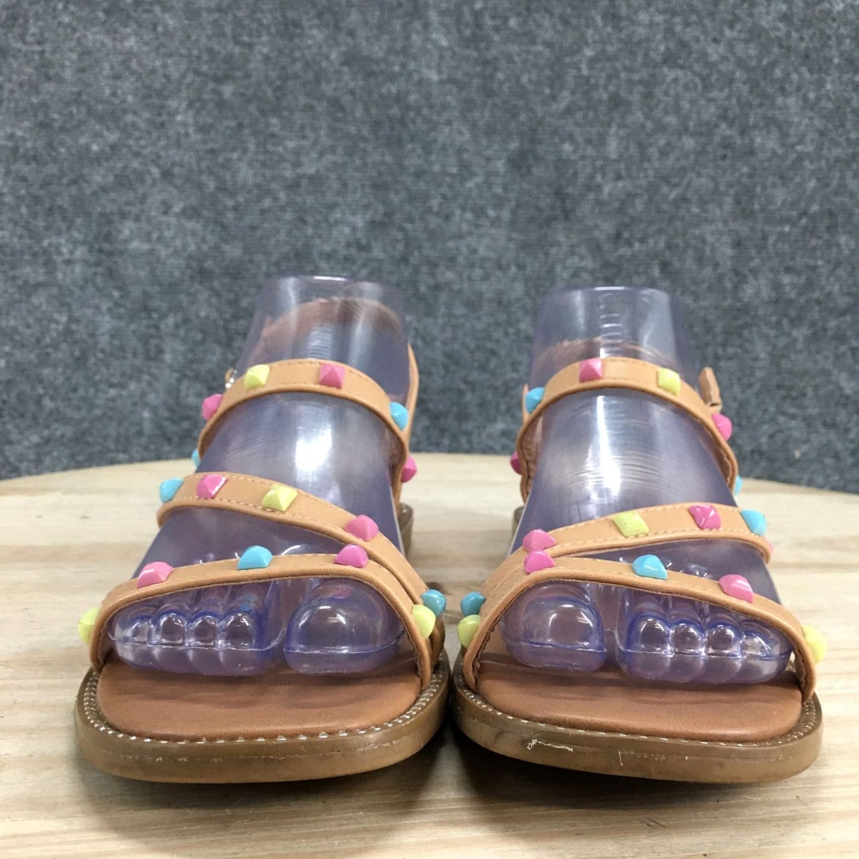 Steve Madden Steve Madden Sandals Women 4 Skill Studed Strappy Slingback Brown Faux Leather Size US 4 / IT 34 - 5 Thumbnail