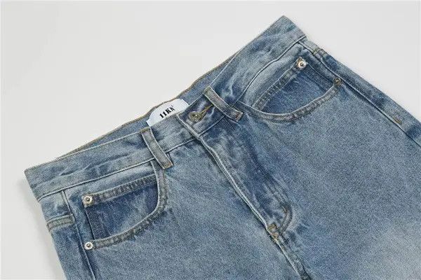 Japanese Brand Men's American style washed distressed irregular jeans Size US 32 / EU 48 - 3 Thumbnail