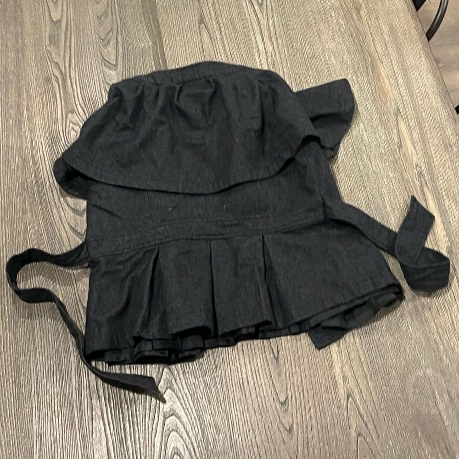 Vintage Luii Charcoal Gray Wool Blend Button Front Tie Waist Shirt S Size S / US 4 / IT 40 - 4 Thumbnail