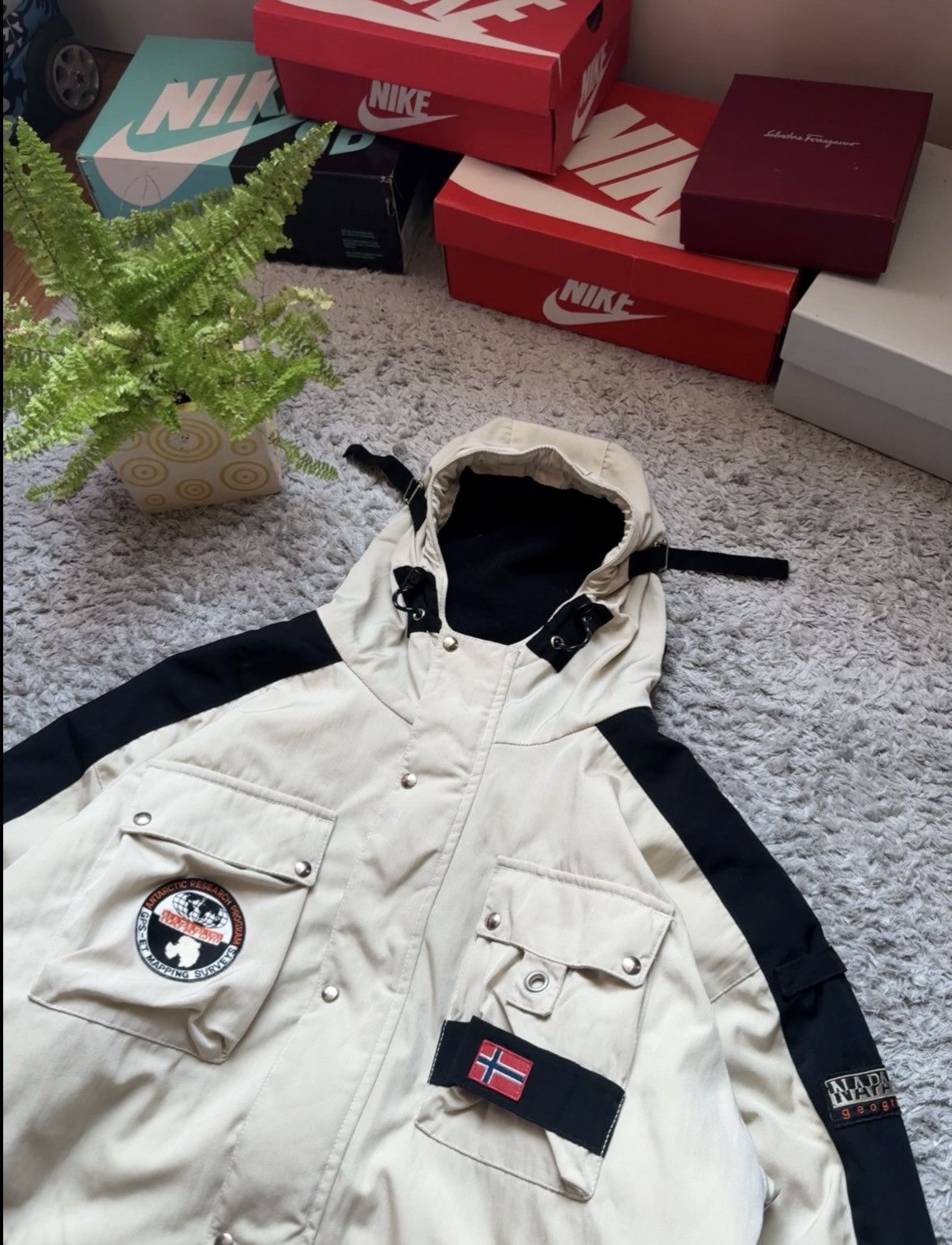 Napapijri 00s Napapijri Jacket Rare Big Logo Puffer Vintage Retro Size US XL / EU 56 / 4 - 3 Thumbnail