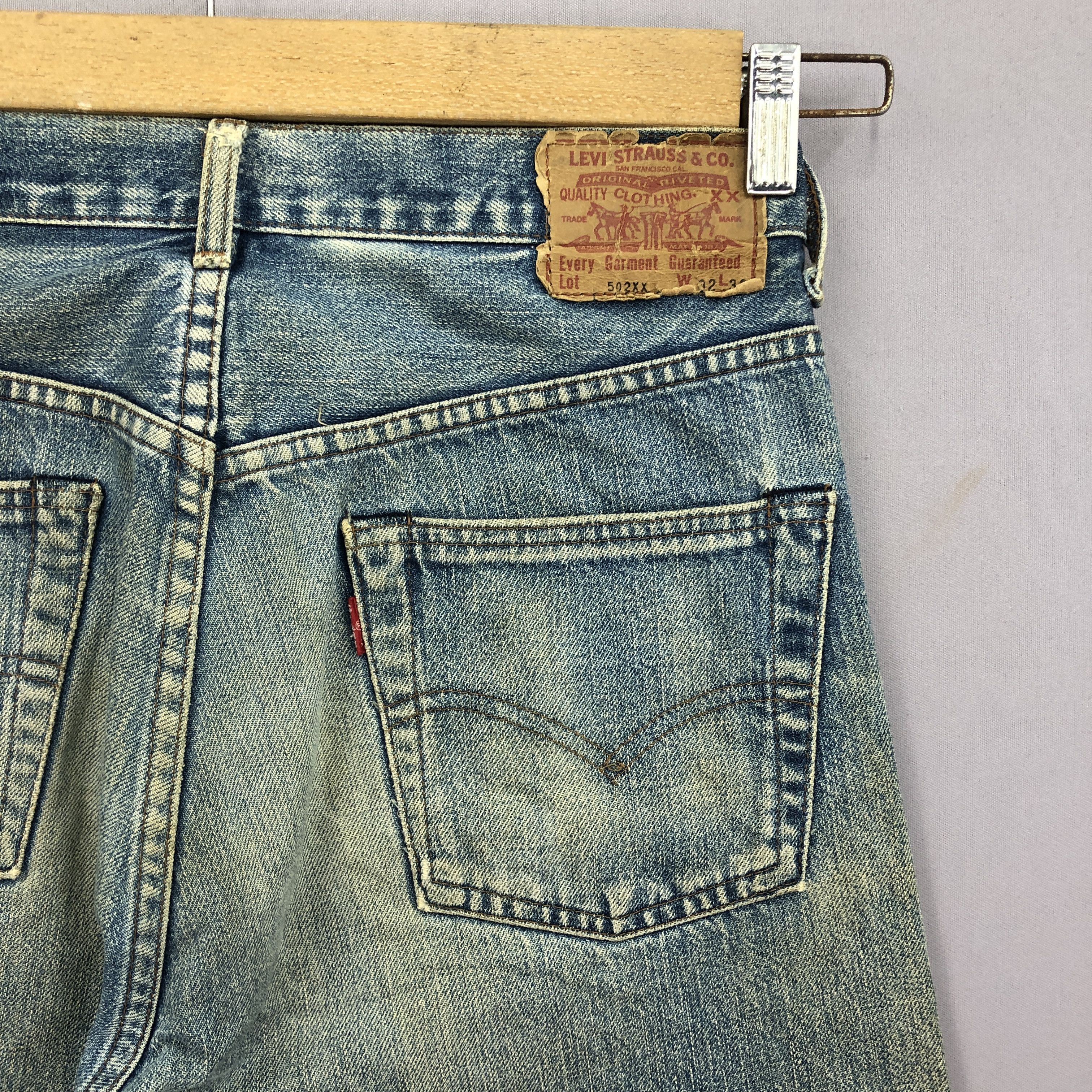 Levi's Vintage 80s Levis 502xx Selvedge Jeans Mudwash Redline Denim Size US 32 / EU 48 - 5 Thumbnail