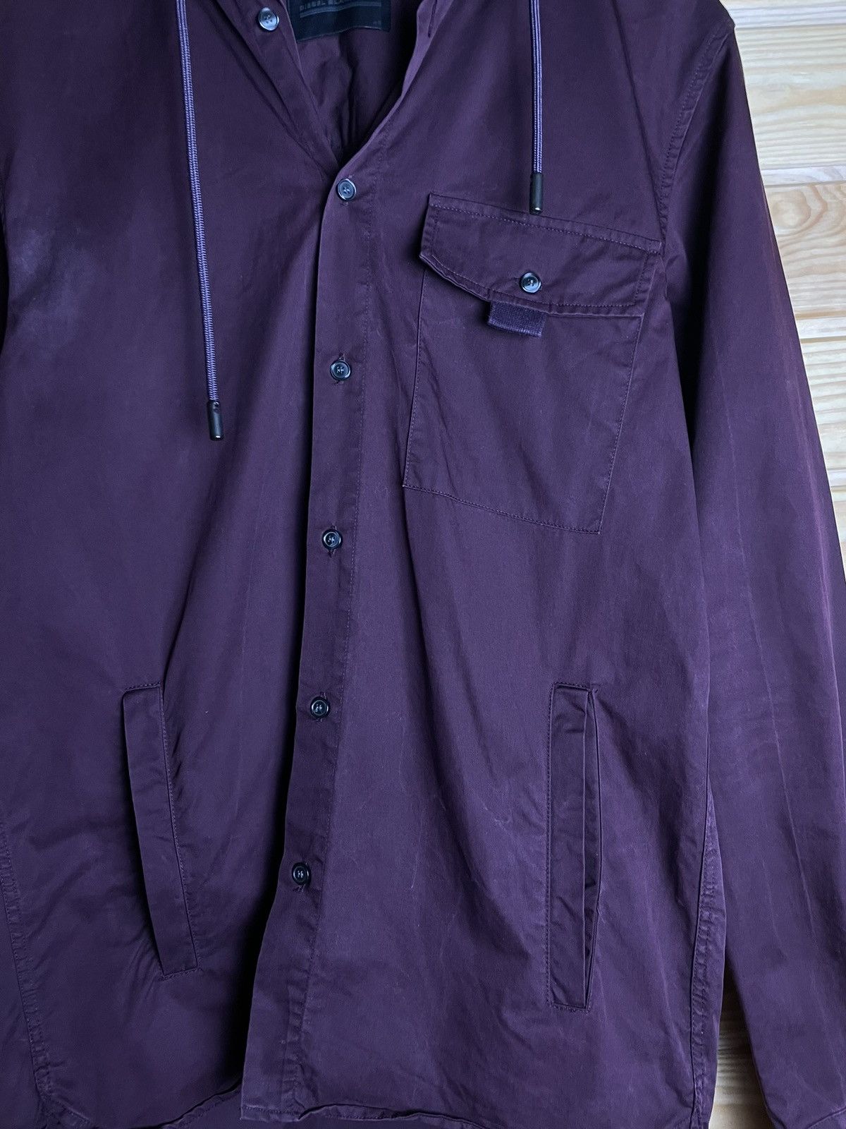 Designer × Diesel Black Gold × Japanese Brand Diesel Balck Gold Hooded Overshirt Jacket Size US M / EU 48-50 / 2 - 4 Thumbnail