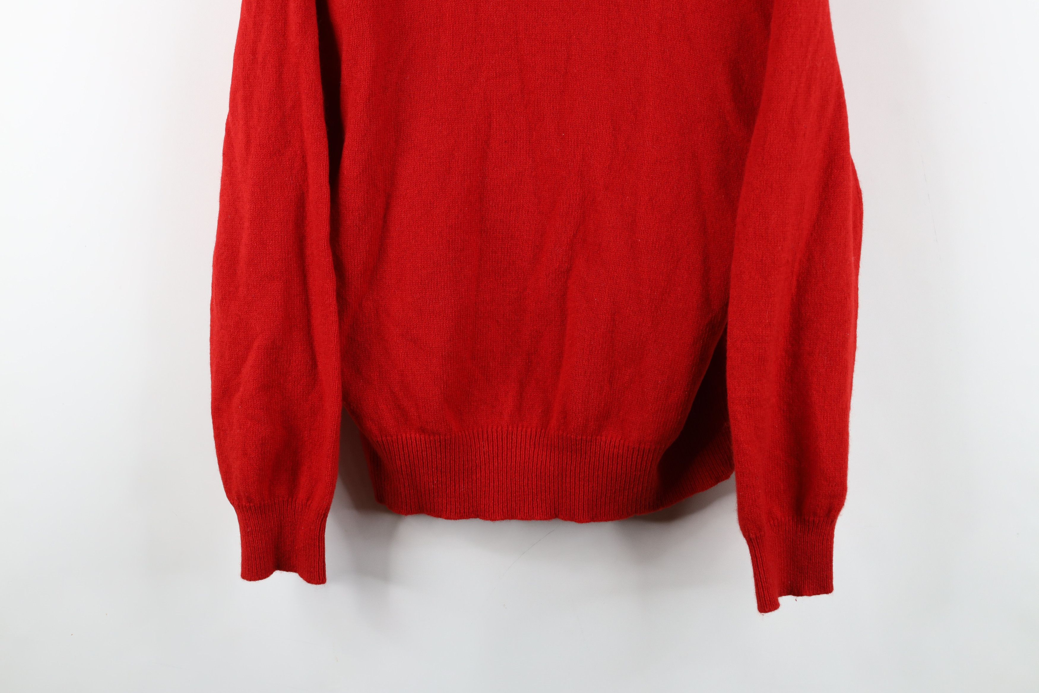 Ralph Lauren × Vintage Vintage Ralph Lauren Pony Logo Wool Knit V-Neck Sweater Red Size US L / EU 52-54 / 3 - 3 Thumbnail