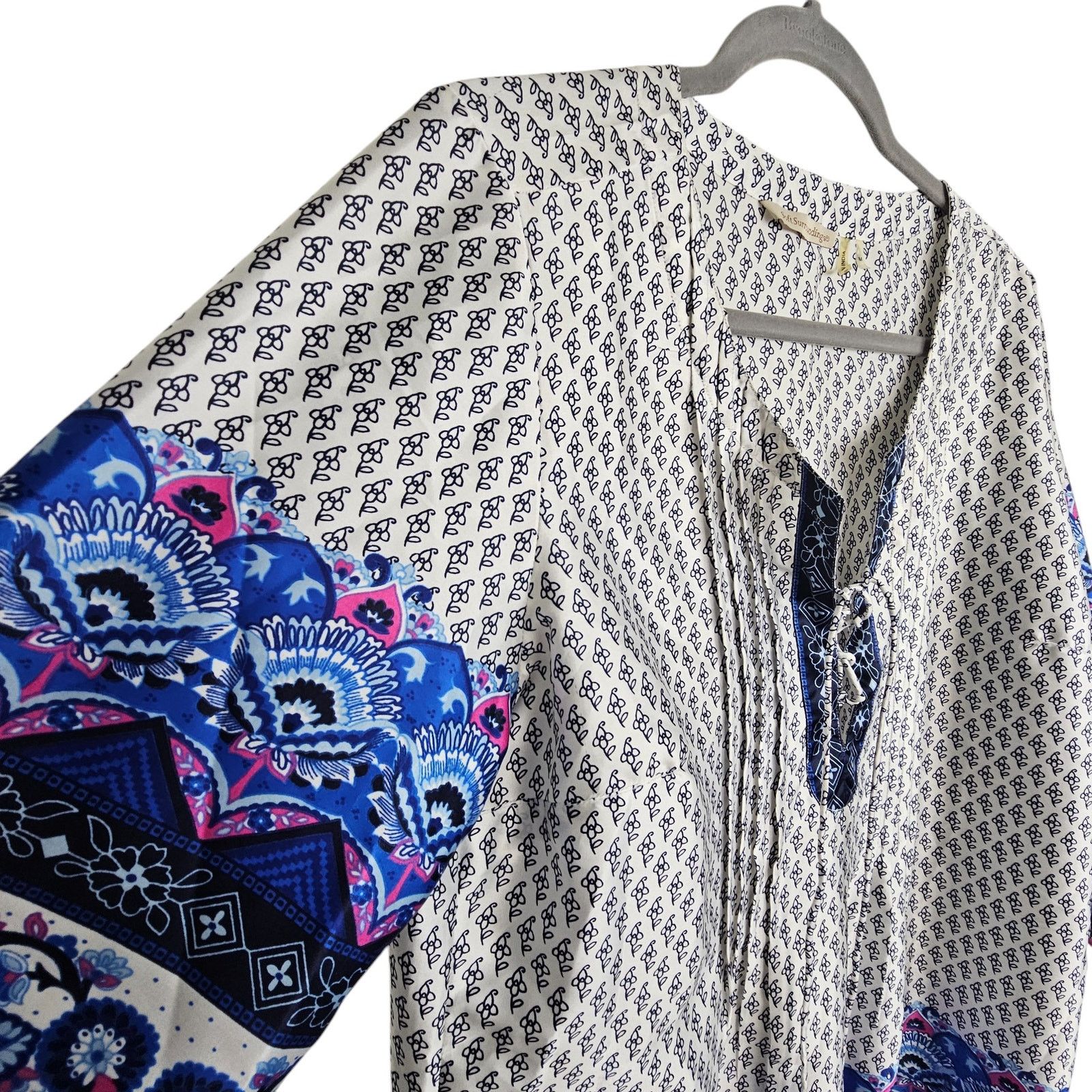 Soft Surroundings Soft Surroundings Womens Floral Tunic Lace Up Size M Coastal Size M / US 6-8 / IT 42-44 - 5 Thumbnail