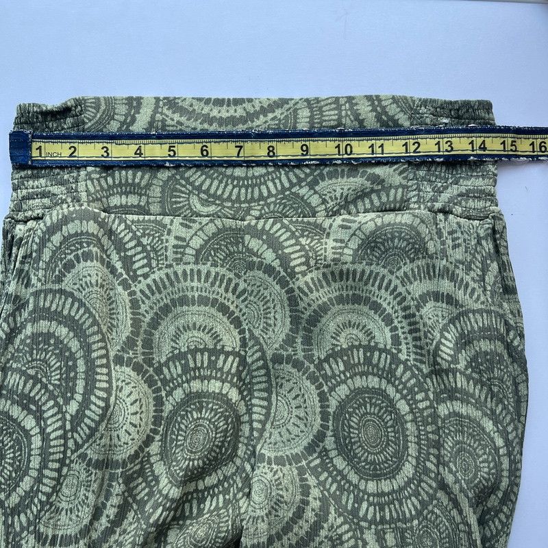 Designer Three dots Wide-Leg Mandala Graphic Pants Green Medium Size 30" / US 8 / IT 44 - 7 Thumbnail