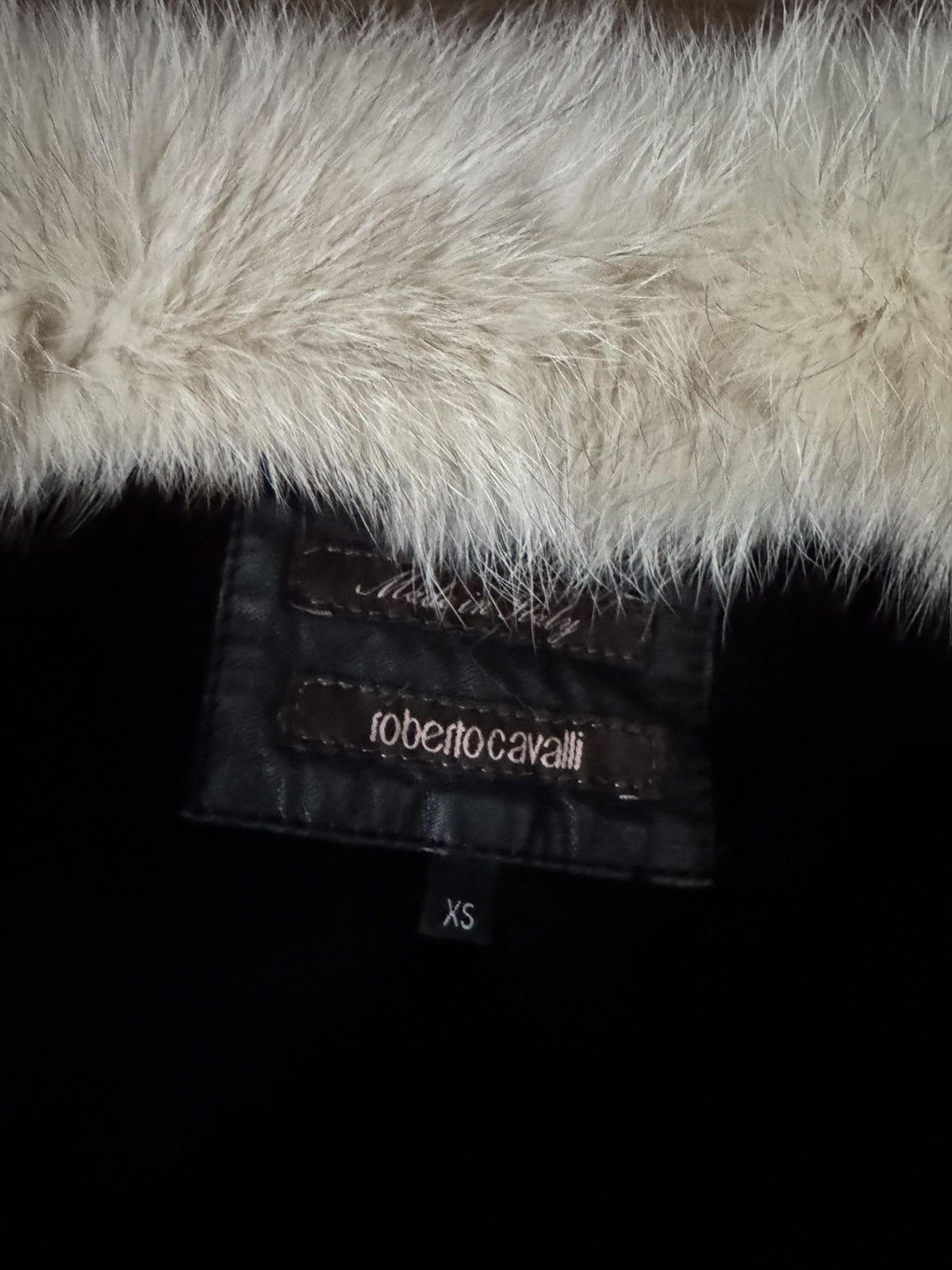 Roberto Cavalli Roberto Cavalli 2000’s Leather Textured Fur Moto Jacket Size XS / US 0-2 / IT 36-38 - 12 Thumbnail