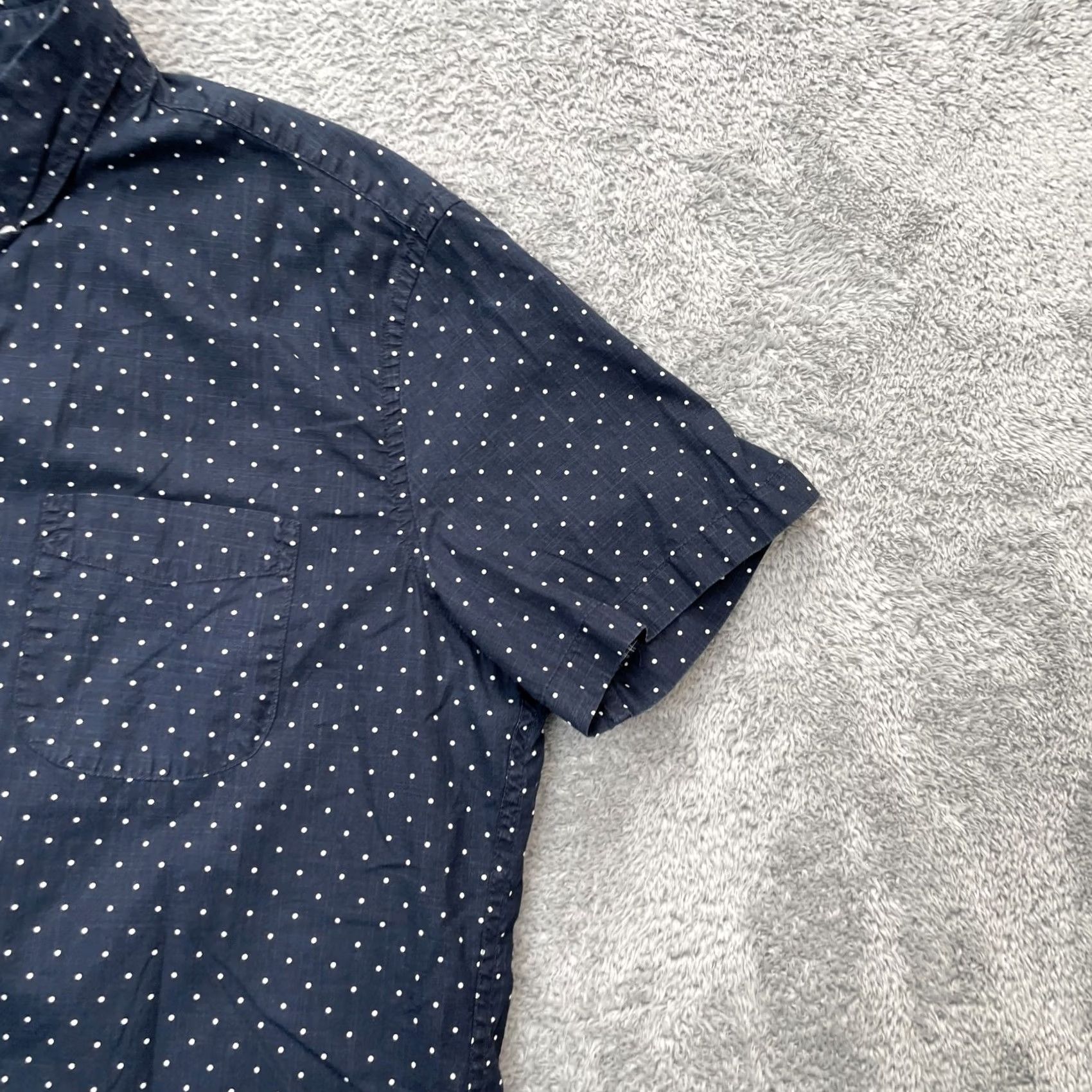 J.Crew J.CREW Shirt Mens Large Blue Polka Dot Organic Cotton Classic Fit Button-Down Size US L / EU 52-54 / 3 - 5 Thumbnail