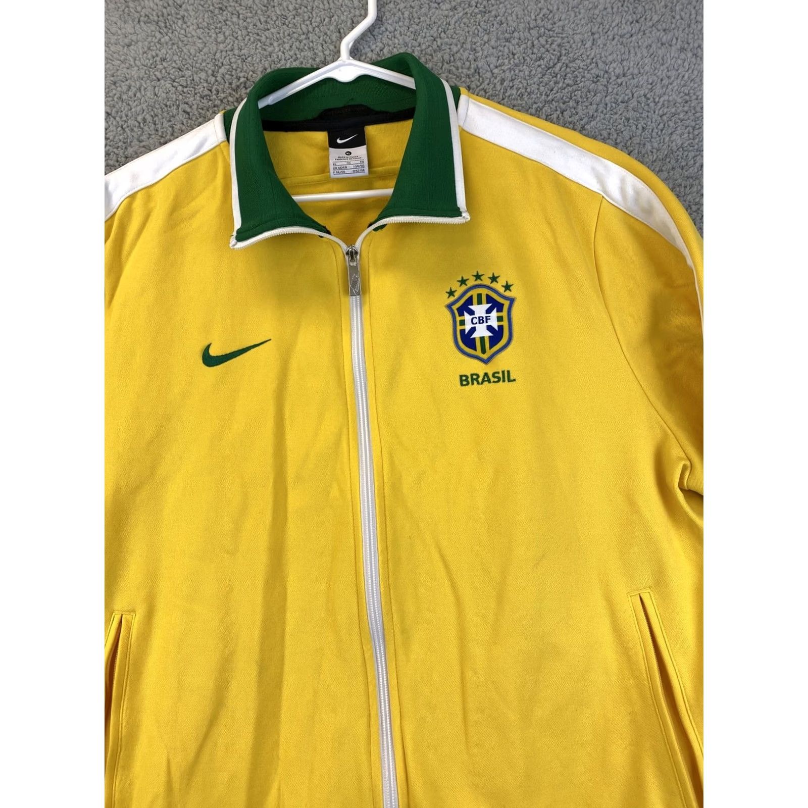 Nike VINTAGE Nike Jacket Sweater Men’s XL Yellow Brazil Soccer Team Track / 33-41 Size US XL / EU 56 / 4 - 2 Thumbnail