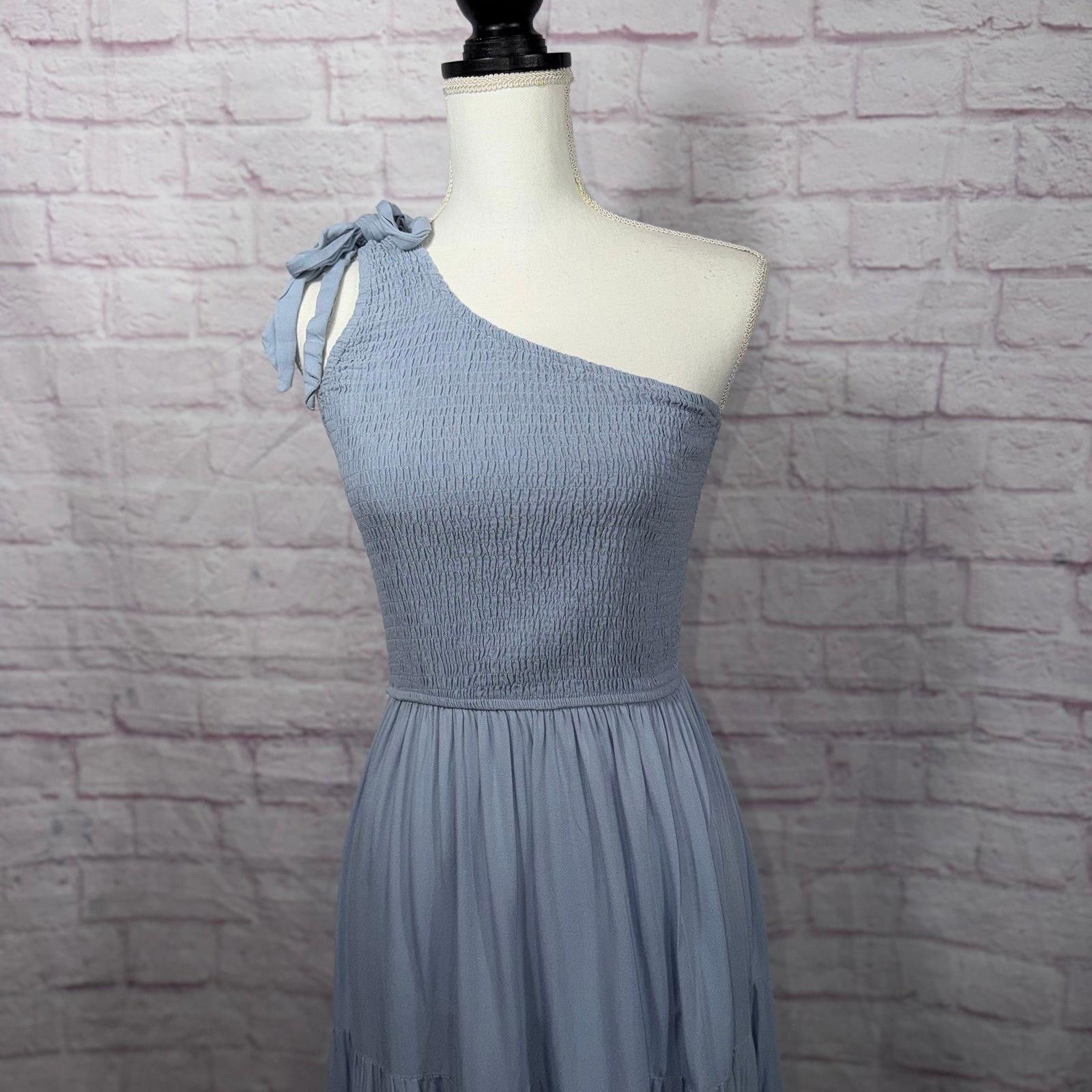 Other MEROKEETY Medium One-Shoulder Smocked Midi Dress Size M / US 6-8 / IT 42-44 - 3 Thumbnail