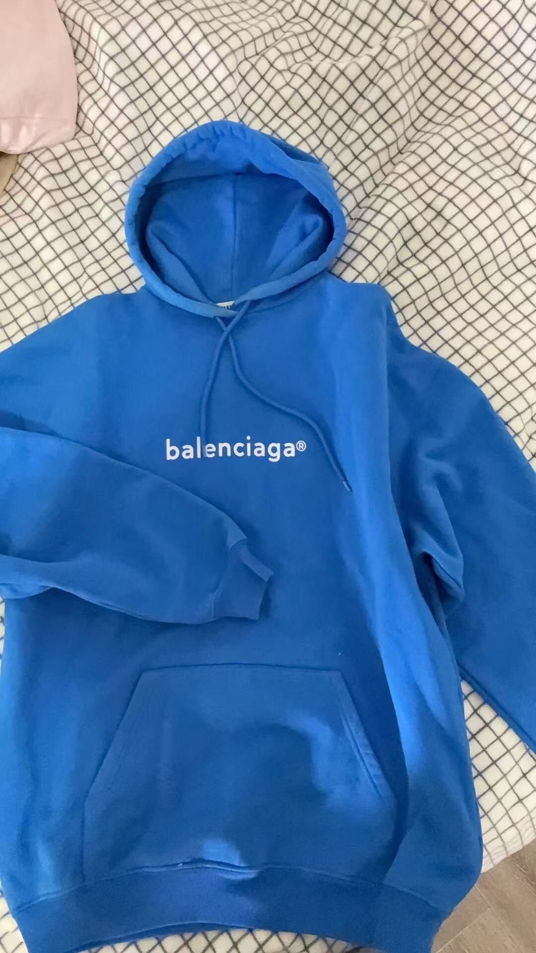 Balenciaga balenciaga blue hoodie with logo Size US S / EU 44-46 / 1 - 1 Thumbnail