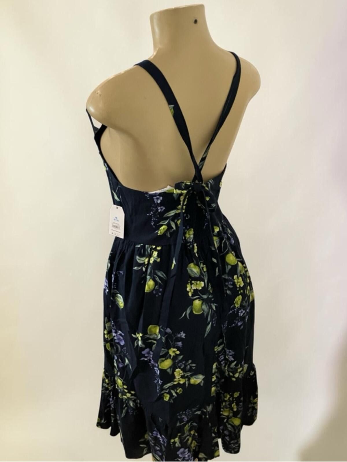Other NWT Time and Tru Navy Maxi Dress with Lemon & Floral Print Size L / US 10 / IT 46 - 11 Thumbnail