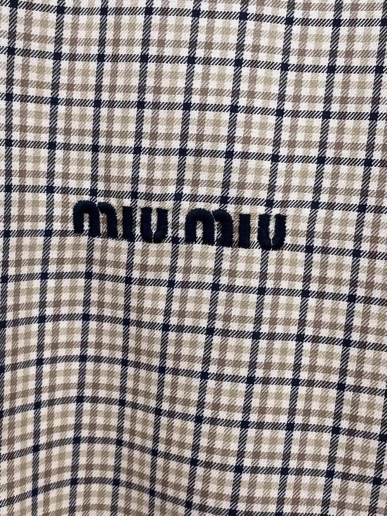 Prada Miu Miu Checkered Long Sleeve Shirt -2505 Size S / US 4 / IT 40 - 3 Thumbnail